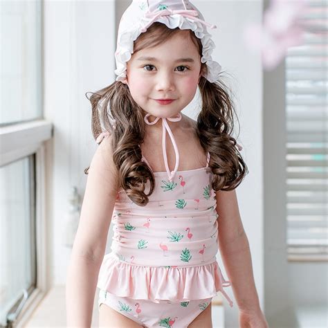 Share the best gifs now >>>. Children Cute Flamingo Swimwear Toddler High Waist Bikini ...