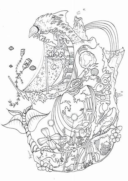 Moving Coloring Pages Howl Castle Away Spirited