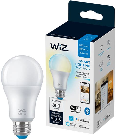 Best Buy Wiz A19 Wi Fi Smart Led Bulb Tunable White 604264