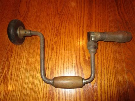 Vintage 13and Hand Brace Bit Auger Drill Ratcheting Wooden Knob Wood Working 1599 Picclick