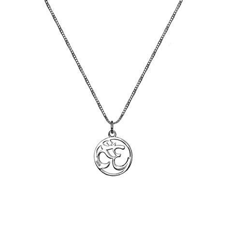 Sterling Silver Om Necklace Spiritual Yoga Necklace T Etsy Om