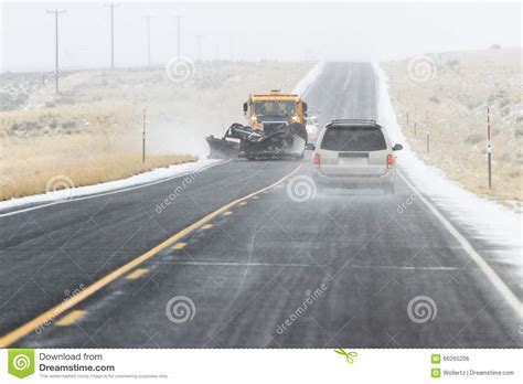 Winter Driving Conditions Stock Photo Image Of Flakes 66265206