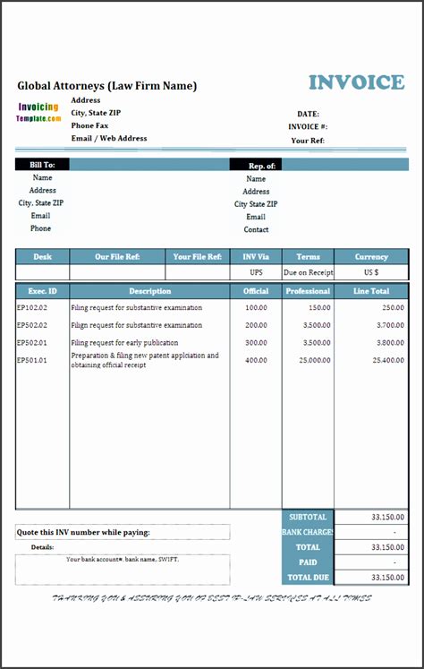 5 Free Contractor Invoice Template In Excel Sampletemplatess