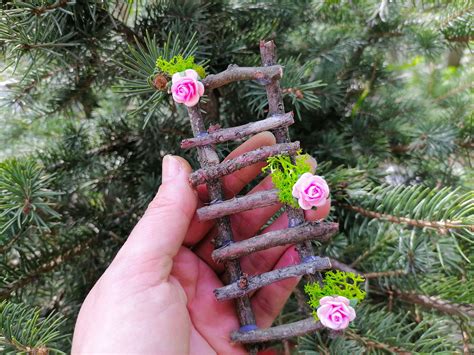 Miniature Ladder Fairy Ladder Fairy Furniture Twig Ladder Etsy