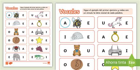 Guía De Las Vocales Para Preescolar Profesor Hizo