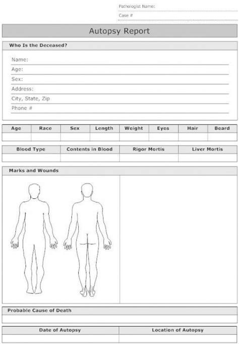 Coroner S Report Template 6 Templates Example Templates Example