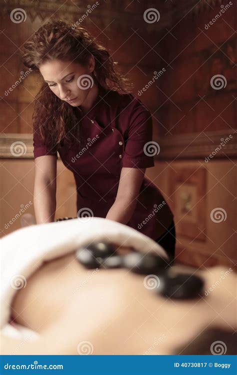 Hot Stone Massage Therapy Stock Image Image Of Black 40730817