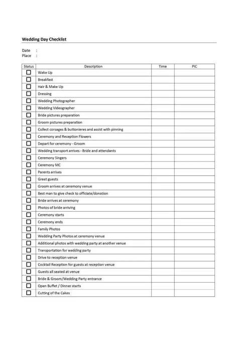 Planner Checklist Template