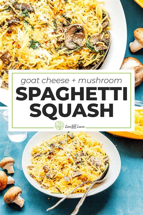 Spaghetti Squash With Goat Cheese And Mushrooms