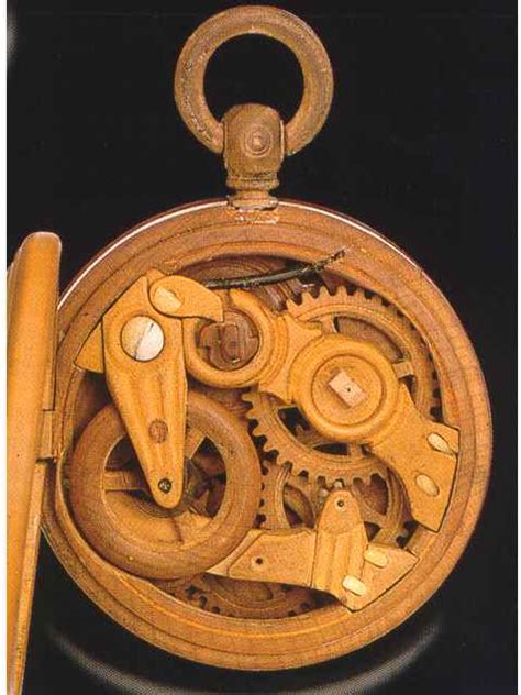 Wooden Clockpunk Pocketwatch Da Vinci Automata