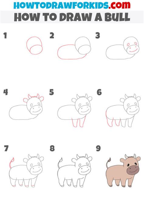 How To Draw A Bull Easy Drawing Tutorial For Kids