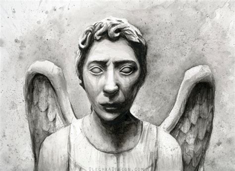 Weeping Angels Art Doctor Who Art Print Angel Watercolor Painting