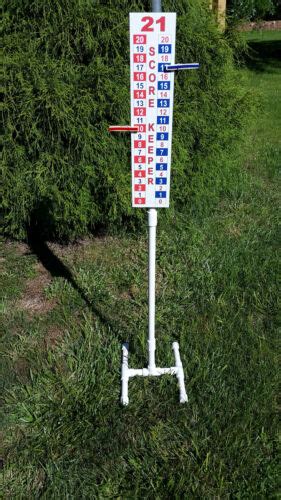 Cornhole Scoreboard W 42 Stand Score Keeper Sign Red And Dark Blue