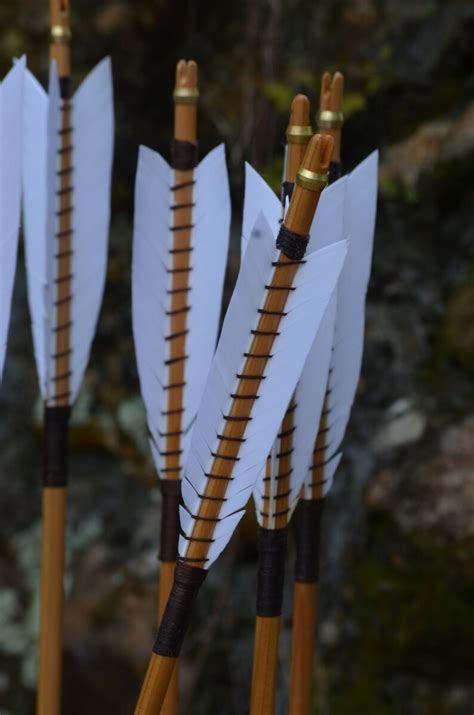 Arrows Wood Archery Arrows Set Of 6 Medieval Style Self Etsy