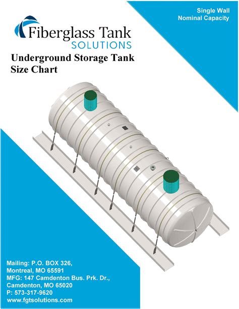 Underground Storage Tank Size Chart → Fiberglass Tank Solutions