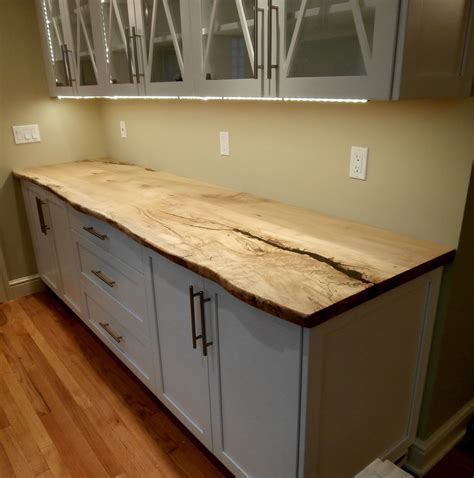Live Edge Maple Slab Countertop Wood Countertops Kitchen Rustic