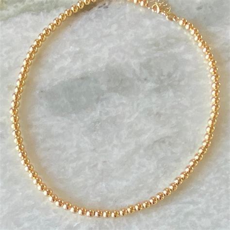 Gold Filled Beaded Choker Necklace 5mm Gold Ball Necklace Etsy