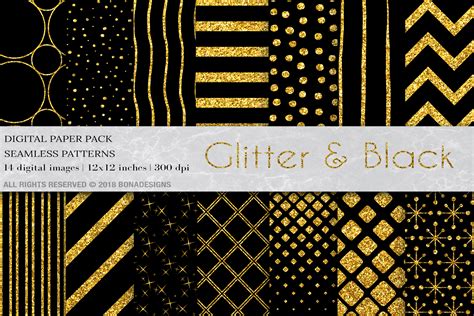 Glitter Black Digital Paper Graphic By Bonadesigns · Creative Fabrica
