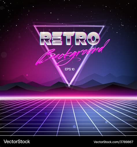 80s Retro Sci Fi Background Royalty Free Vector Image