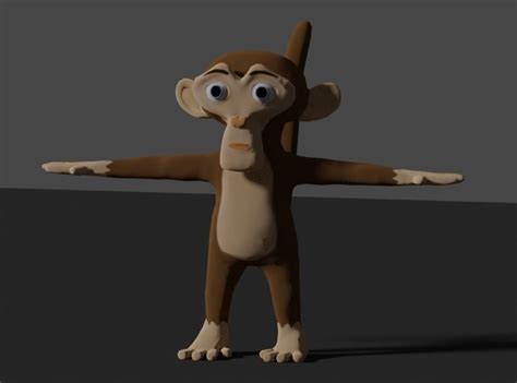 Monkey Cartoon Free Vr Ar Low Poly 3d Model Rigged Cgtrader