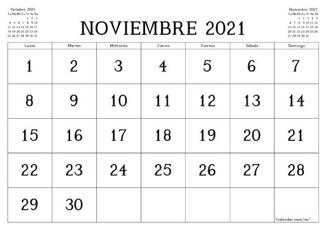 Calendarios Imprimibles Noviembre Calendarios Imprimi