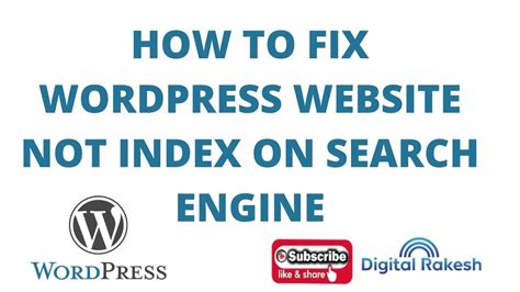 How To Fix Wordpress Website Not Index On Search Engine