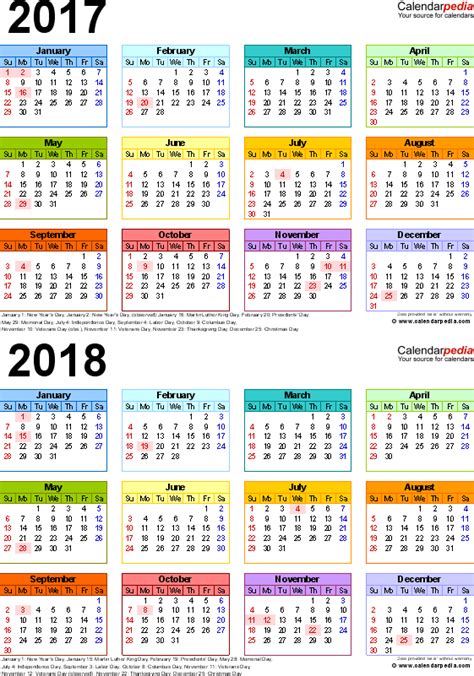 Yearly Calendar Printable 2016 2017 2018