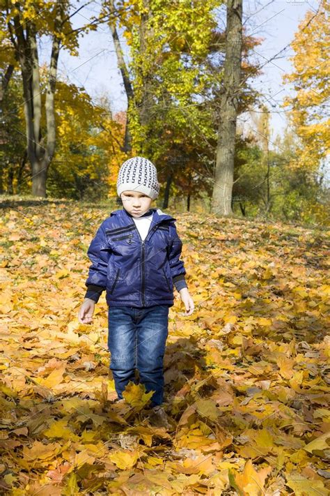 The Child Looks At The Foliage By Rsooll On Creativemarket Autumn Park