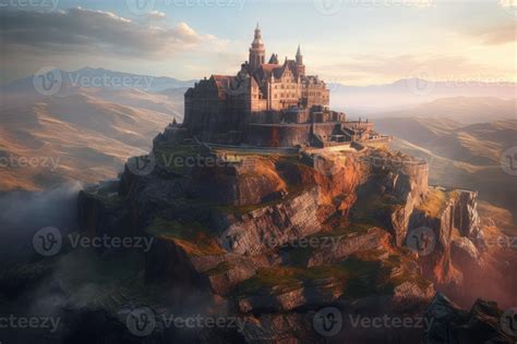 Mysterious Castle An Imposing Medieval Castle Set In Fantasy