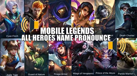 Champion categories sorted by name. HOW TO PRONOUNCE ALL HEROES NAME IN MOBILE LEGENDS PART 2 ...