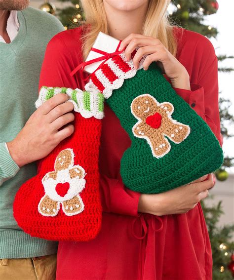 decorate and celebrate ebook pattern red heart holiday diy crochet christmas stocking