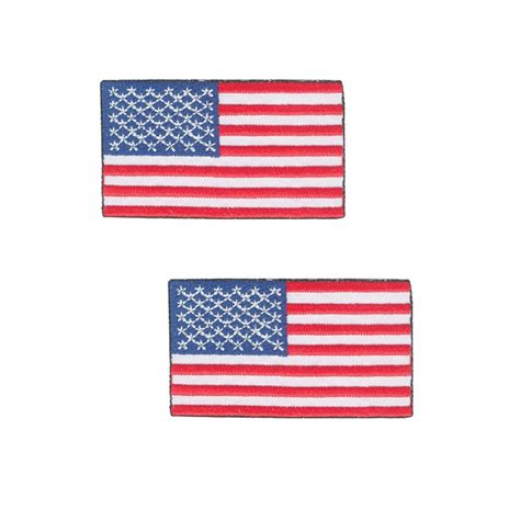 American Flag Iron On Applique Us Flag Embroidered Patch Etsy