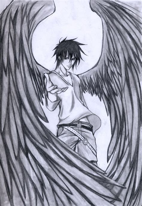 Love Epic Dark Angel Drawings Angel Drawing Boy Drawing Drawing