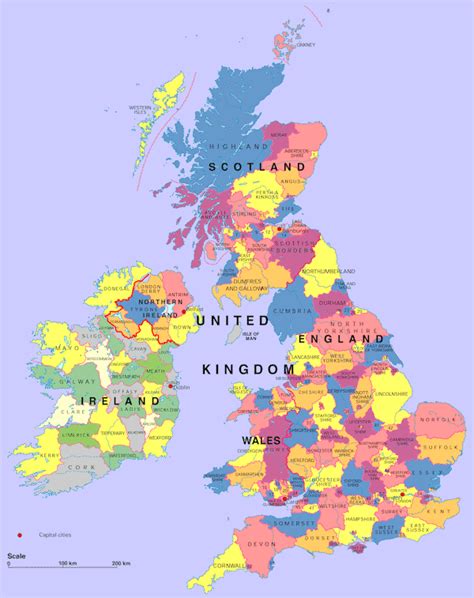 Carte Régions Royaume Uni Vacances Arts Guides Voyages