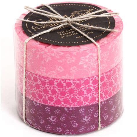 washi masking deco tape set 3pcs flower pattern pink deco tape sets deco tapes stationery