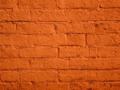 Orange Painted Brick Wall Free Stock Photo Public Domain