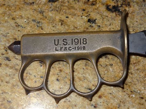 Reduced Rare Ww1 Ww2 1918 Trench Brass Knuckle Knife Etsy