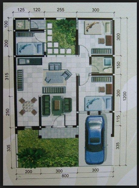 Lahan rumah yang memanjang akan menghasilkan rancangan desain denah rumah tipe 70 yang memanjang juga. Desain Rumah Minimalis Ukuran Tanah 8 X 12 di 2020 ...