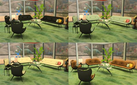 Ts2 To Ts4 Atomic Living Set 60s Living Room Sims 4 Living Room Sets