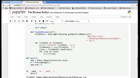 Pyqt4 Python Gui 6 File Browse Button Youtube