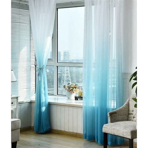 Ombre Sheer Curtains Blue Curtains Living Room Sheers Curtains