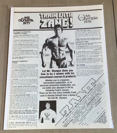 Frank Zane Mr Olympia Train With Zane Ad Taken From Bodybuilding