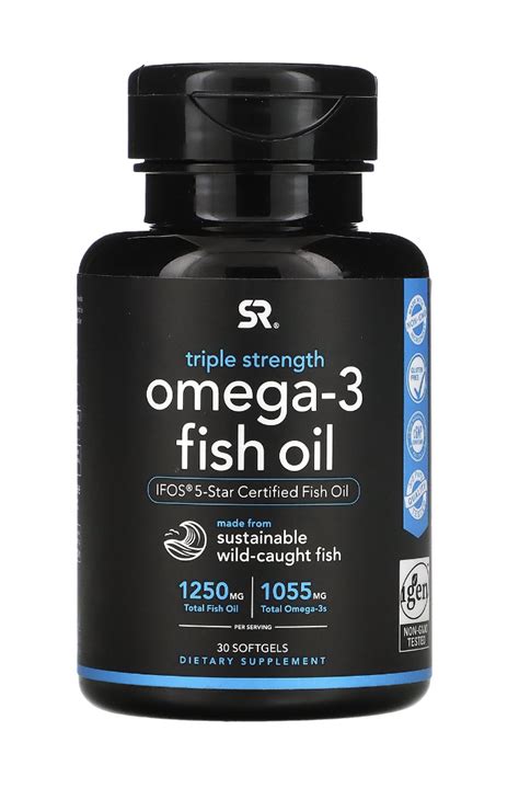 Sports Research Omega 3 Fish Oil Triple Strength 1250 Mg 30