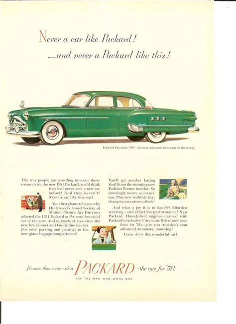 1951 Packard Ad 06 Car Advertising Car Ads Packard Cars Lead Sled