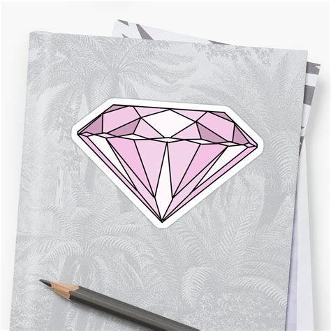Pink Diamond Stickers By Haleyerin Redbubble