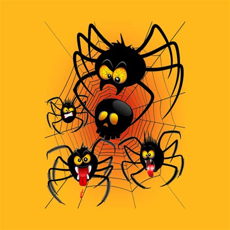 Halloween Spiders Cartoon Halloween Spiders Cartoon T Shirt Teepublic