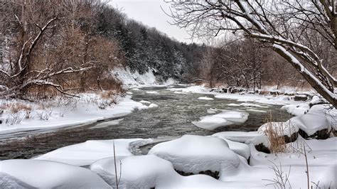 River At Snowy Day Photo · Free Stock Photo