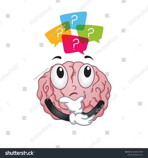 Confused Brain Illustration Graphic Design Stock Illustration