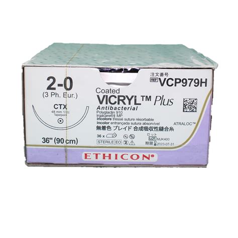 Code Vcp979h Ethicon 2 0 36 Coated Vicryl Plus Antibacterial