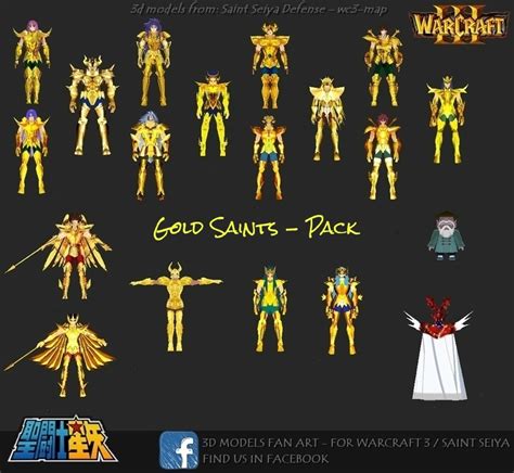 3d Models Gold Saints Pack Saint Seiya Hive